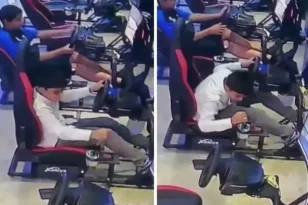 Oyuna kendini fazla kaptırınca, vites kolunu kırdı