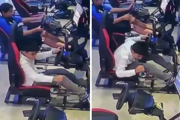 Oyuna kendini fazla kaptırınca, vites kolunu kırdı